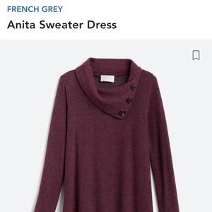 Cowl neck sweater dress